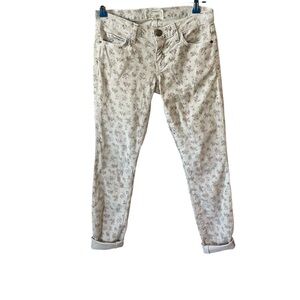 Current/Elliott Floral Print Pants - Cream and Purple